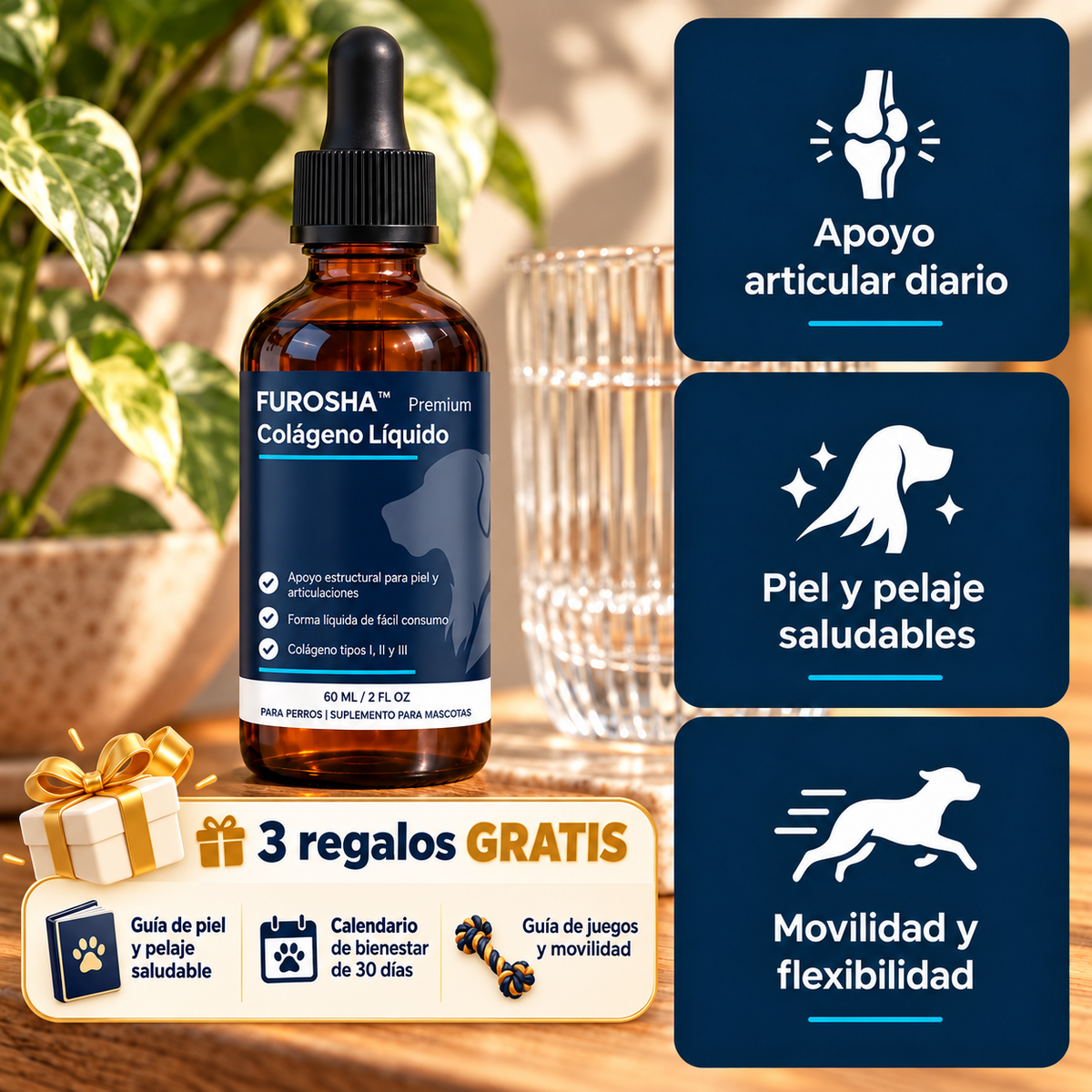 FUROSHA™ Colágeno Líquido Para Perros