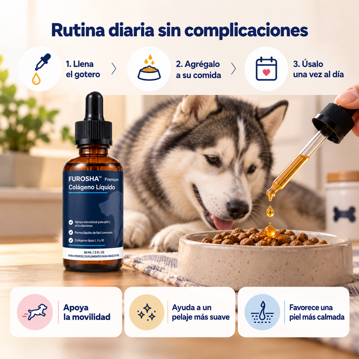 FUROSHA™ Colágeno Líquido Para Perros