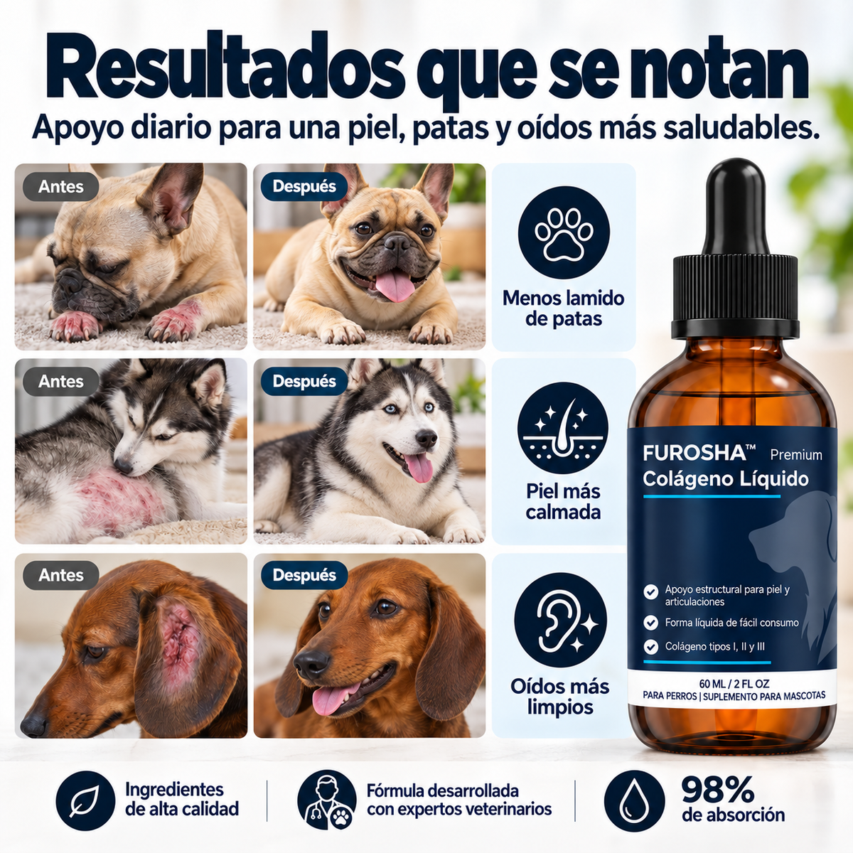 FUROSHA™ Colágeno Líquido Para Perros