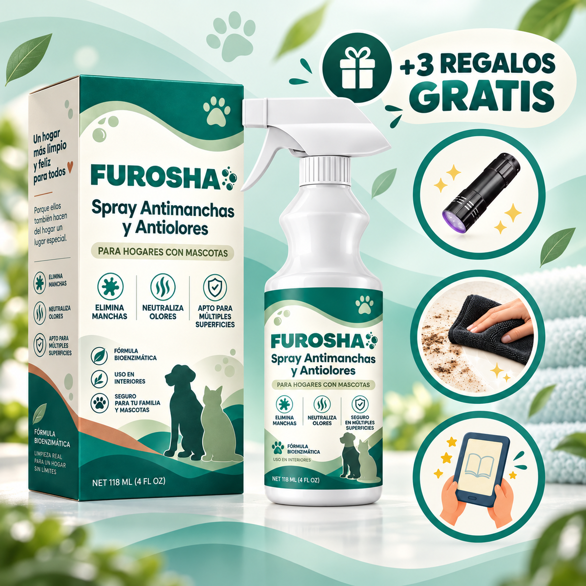 FUROSHA™ Spray Antimanchas y Antiolores