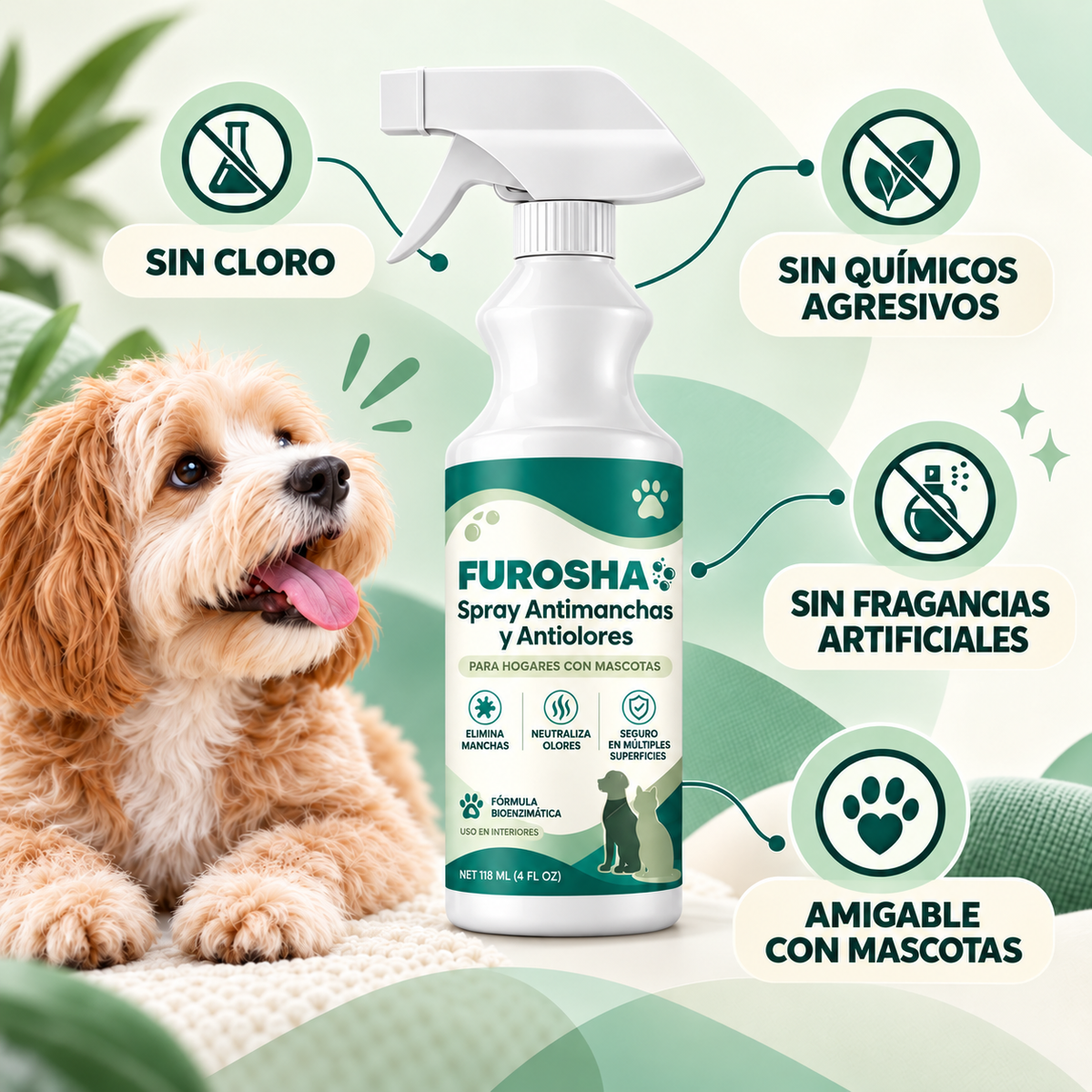 FUROSHA™ Spray Antimanchas y Antiolores